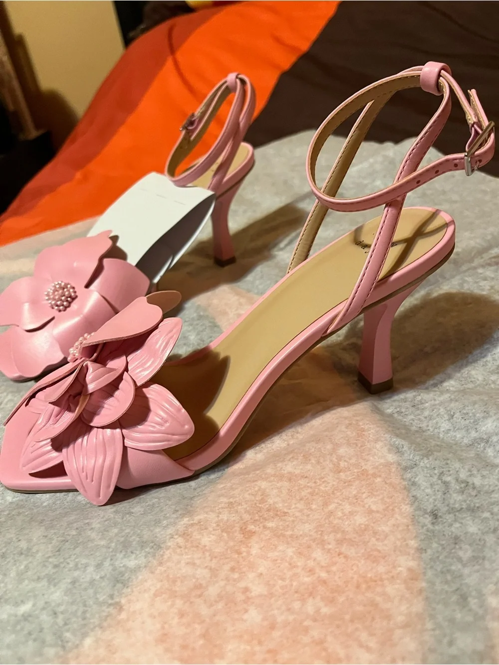 a new day Pink Floral Petal Ankle Strap Sandals